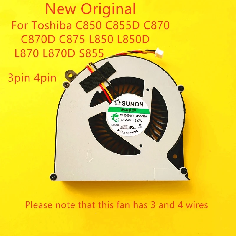 

New Original Laptop CPUCooling Fan For Toshiba C850 C855D C870 C870D C875 L850 L850D L870 L870D S855 L855 Fan MF60090V1-C450-G99