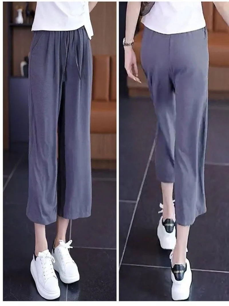 Женские брюки с широкими штанинами из вискозы свободные прямые штаны
