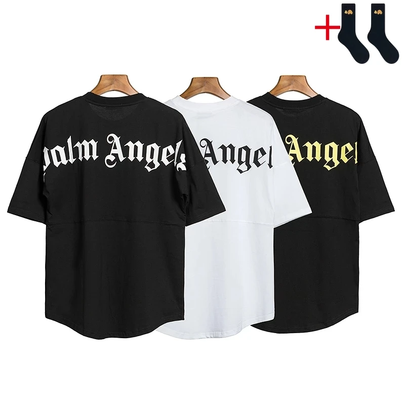 

Palm Angels 22SS Letter Logo PA short-sleeved Sanskrit print bat-sleeve drop-shoulder street T-shirt + socks