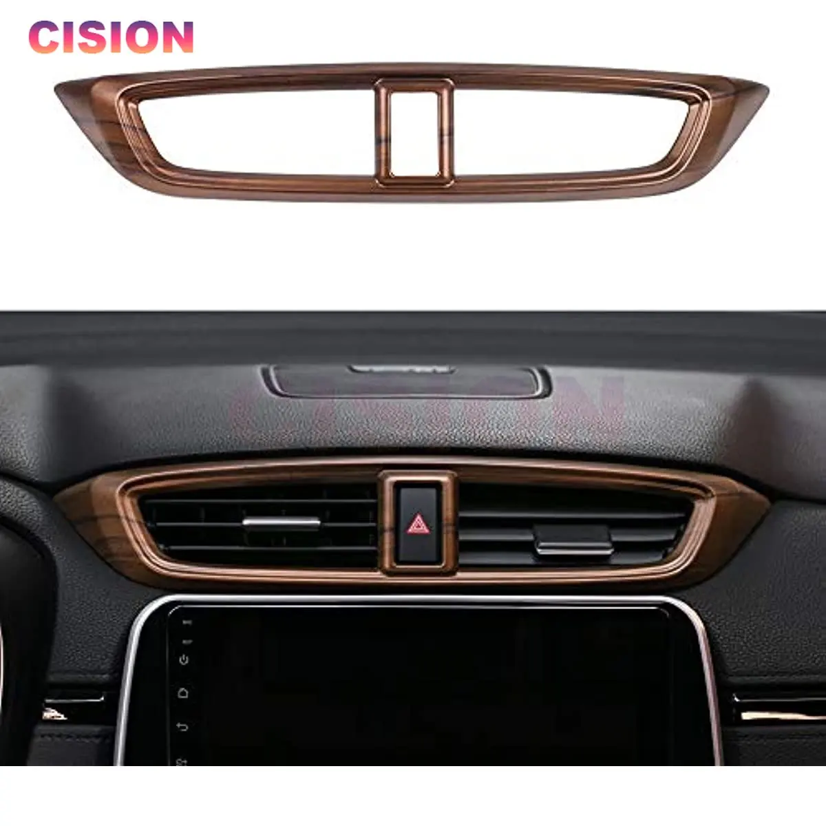 

Центральная панель приборной панели с вентиляционным отверстием Обложка рамы отделка персиковое дерево углеродное волокно ABS наклейка для Honda CRV CR-V 2017-2022