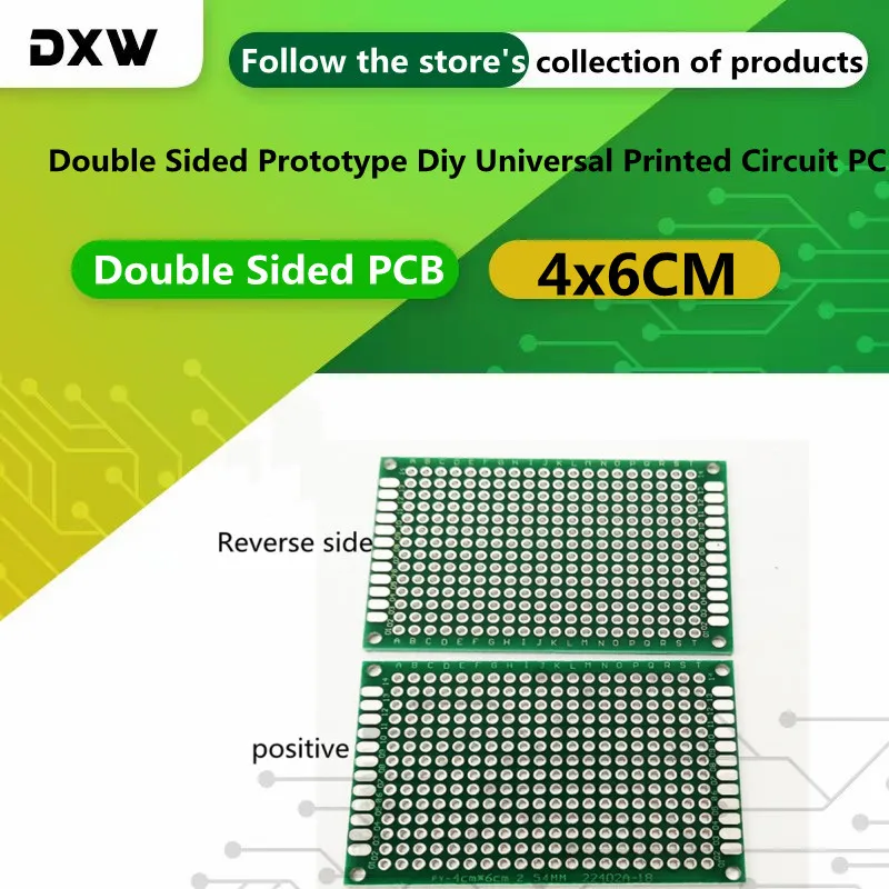 

5PCS/Lot 4x6CM Double-Sided Copper Prototype PCB Universal Printed Circuit Board 4*6cm Breadboard Plate