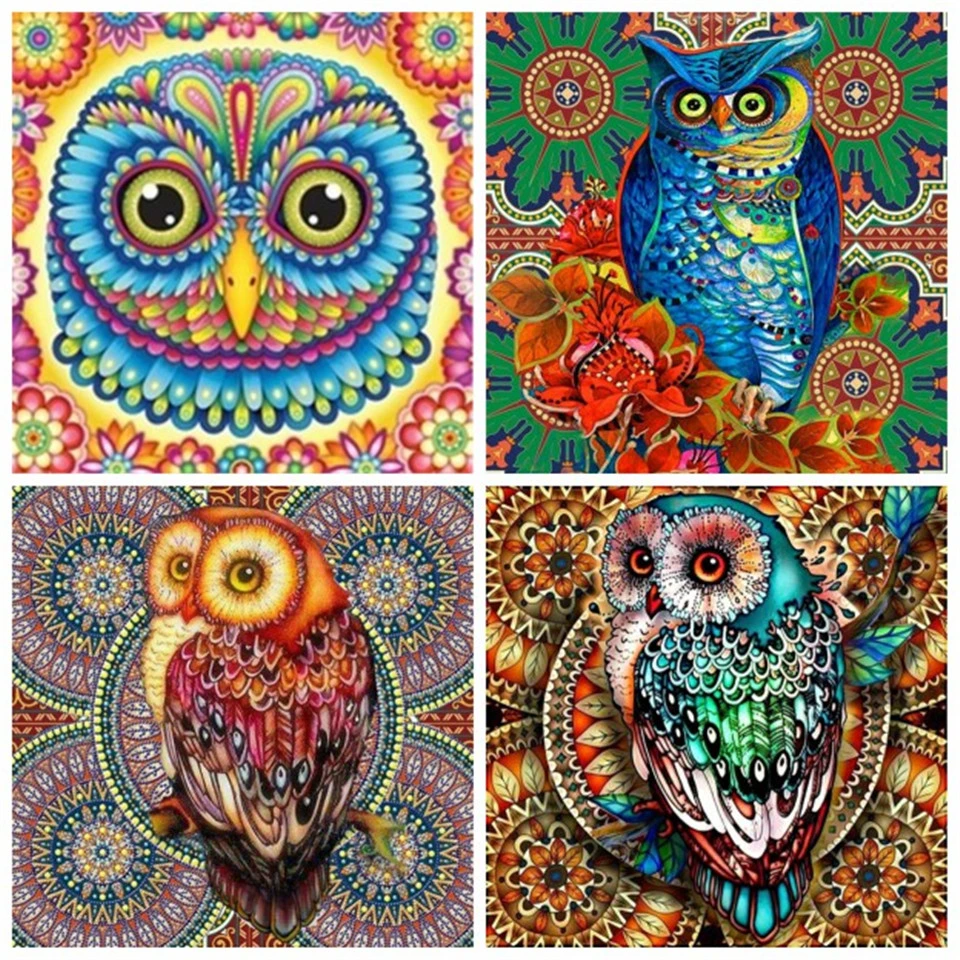

5D DIY Diamond Animal Owl Rhinestone Embroidery Cross Stitch Set Hand Inlaid Gifts Children's Room Home Wall Art Decoration