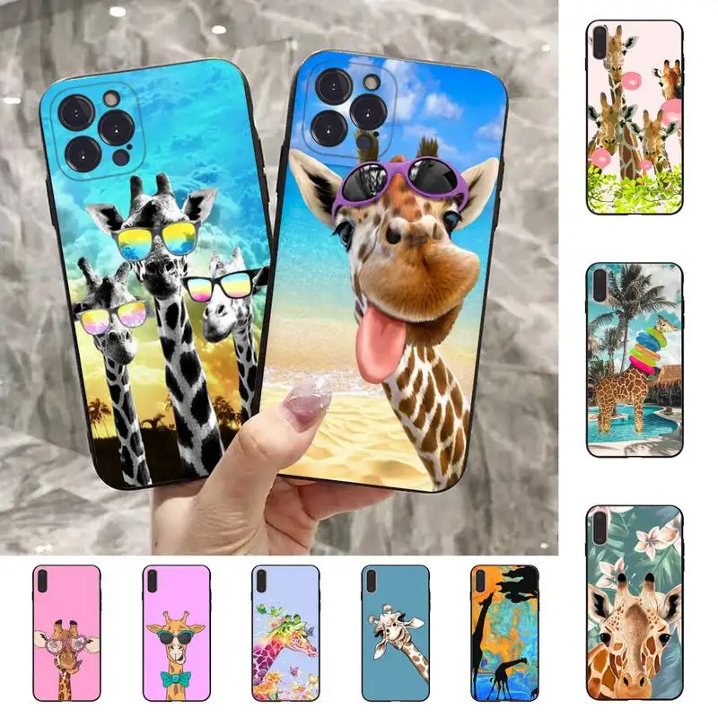 

Funny Giraffe Customer Phone Case For iPhone 13 Pro MAX 14 11 12 Mini X XS XR 6 7 8 Plus SE 2020 Soft TPU Cover