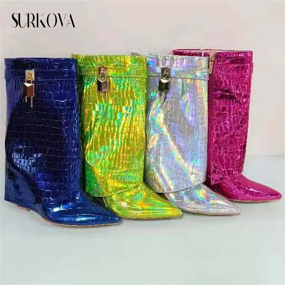 

Женские ботинки из ПУ кожи, с острым носком, на высоком каблуке