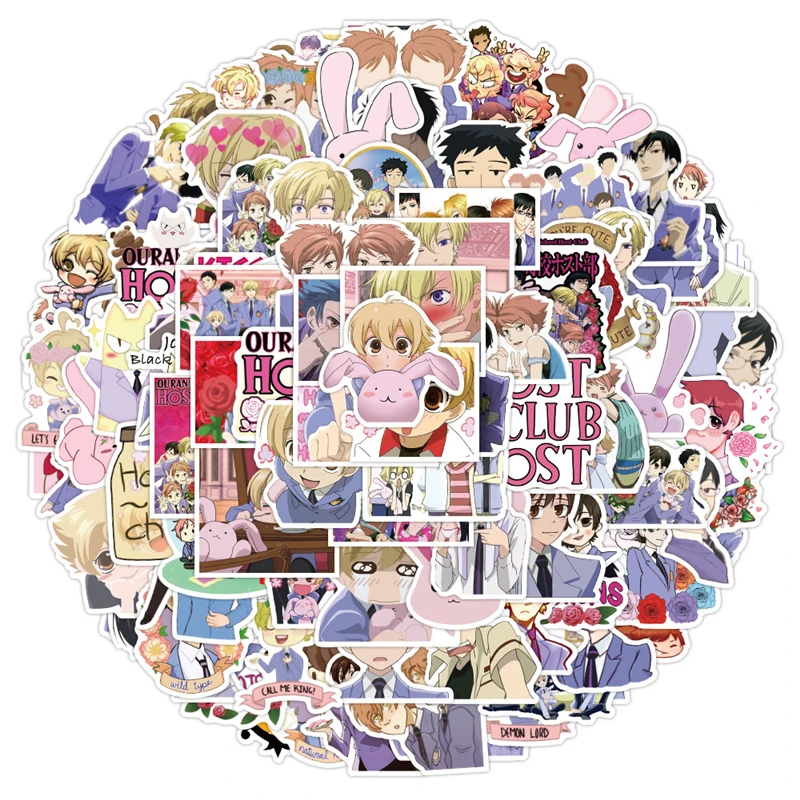 

Cartoon Anime Kawaii Ouran High School Host Club Stickers for Laptop Suitcase Stationery Waterproof Decals Album Kids Toys Gifts