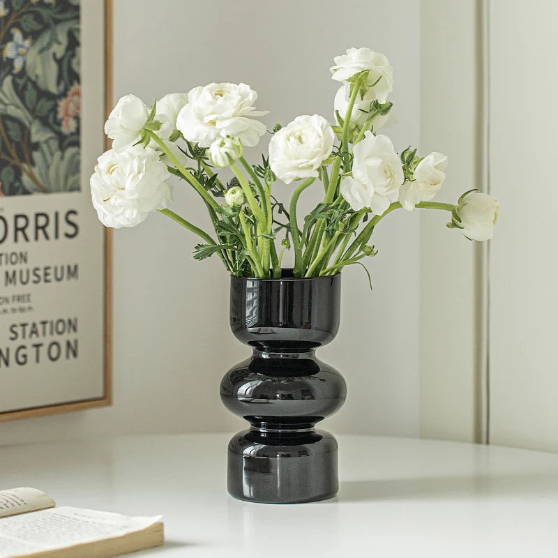 Nordic Glass Vase Living Room Decoration Accessories Tabletop Decor Flower Arrangement Container Hydroponic Vase Home Decor Gift 3