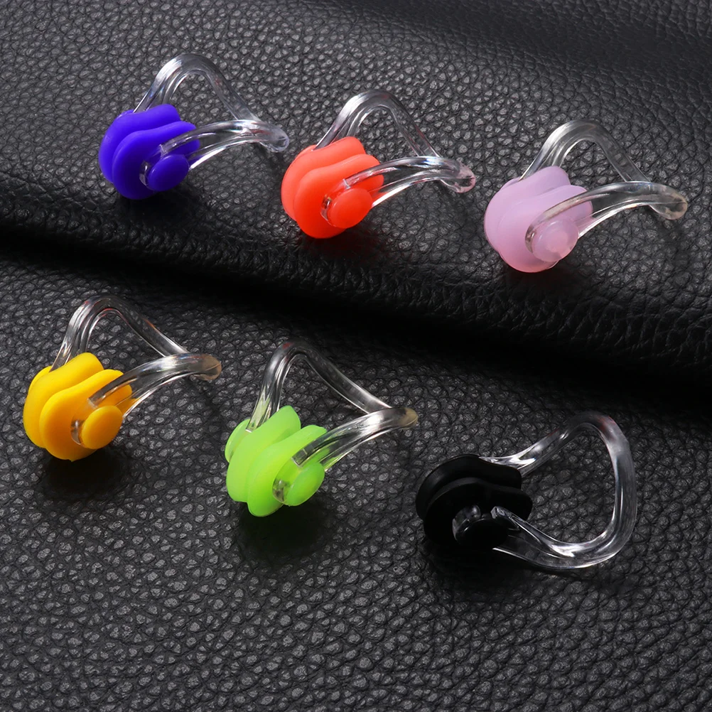 

12pcs Reusable Silicone Swimming Nose Clip Comfortable Diving Surfing Swim Nose Clips for Adults Children(Color Randomization)
