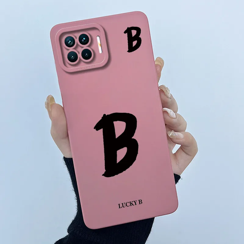 Фото Для OPPO F17 Oppo F17 Pro Чехол Oppo A73 A93 Reno 4F Задняя крышка ТПУ Силиконовый Lucky Initial Letter Пара Телефон Бампер Мягкий чехол №3