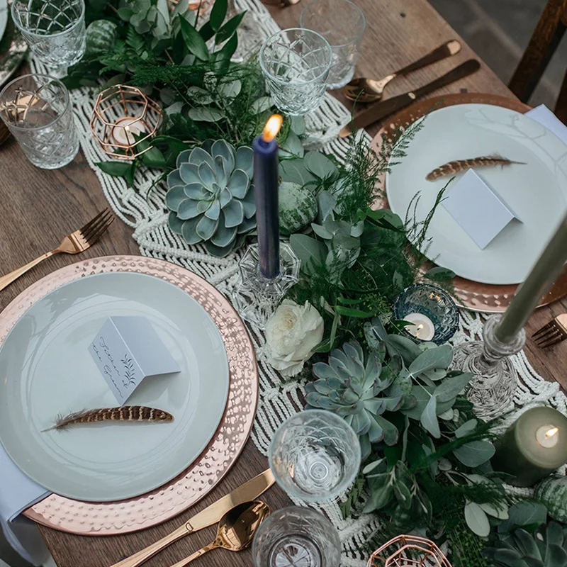 Скатерть макраме украшение для свадебного стола в стиле бохо винтажная сельская