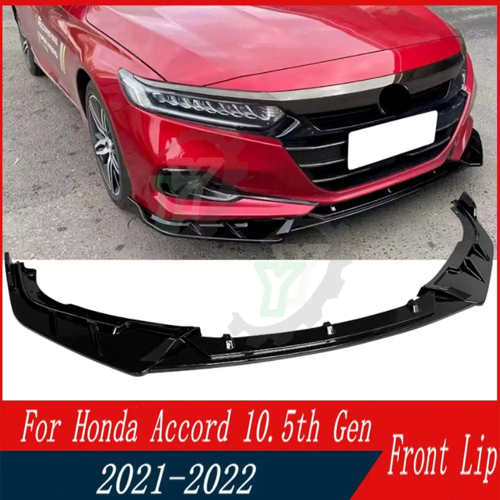 

3PCS Car Front Bumper Lip Spoiler Splitter Diffuser Detachable Body Kit Cover Guard For Honda Accord 10.5th Gen 2021 2022