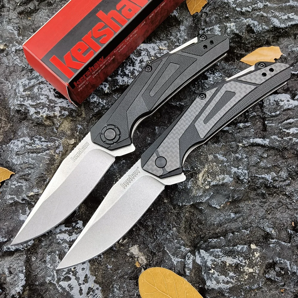 

Kershaw 1370 Camshaft Pocket Folding Knife 3" Stainless Steel/Carbon Fiber Stonewashed Clip Tactical Hunting EDC Flipper Knife