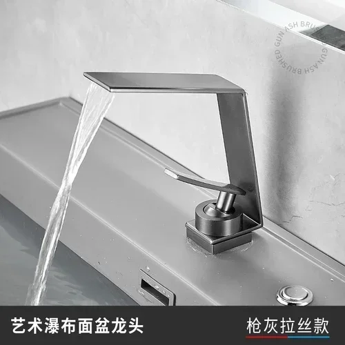 

Смеситель для раковины в ванной комнате, бытовой смеситель-водопад, смеситель с водяным покрытием, смеситель с одной ручкой, краны для холодной и горячей воды, монтируемый на палубе