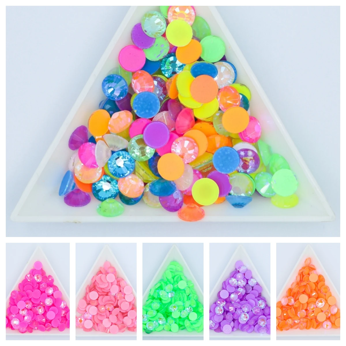 

Luminous Mix Size SS6-SS20 Nail Art Rhinestones Glitter Glass Gem 3D Charm Flatback Strass Fluorescence Nail Art Decorations