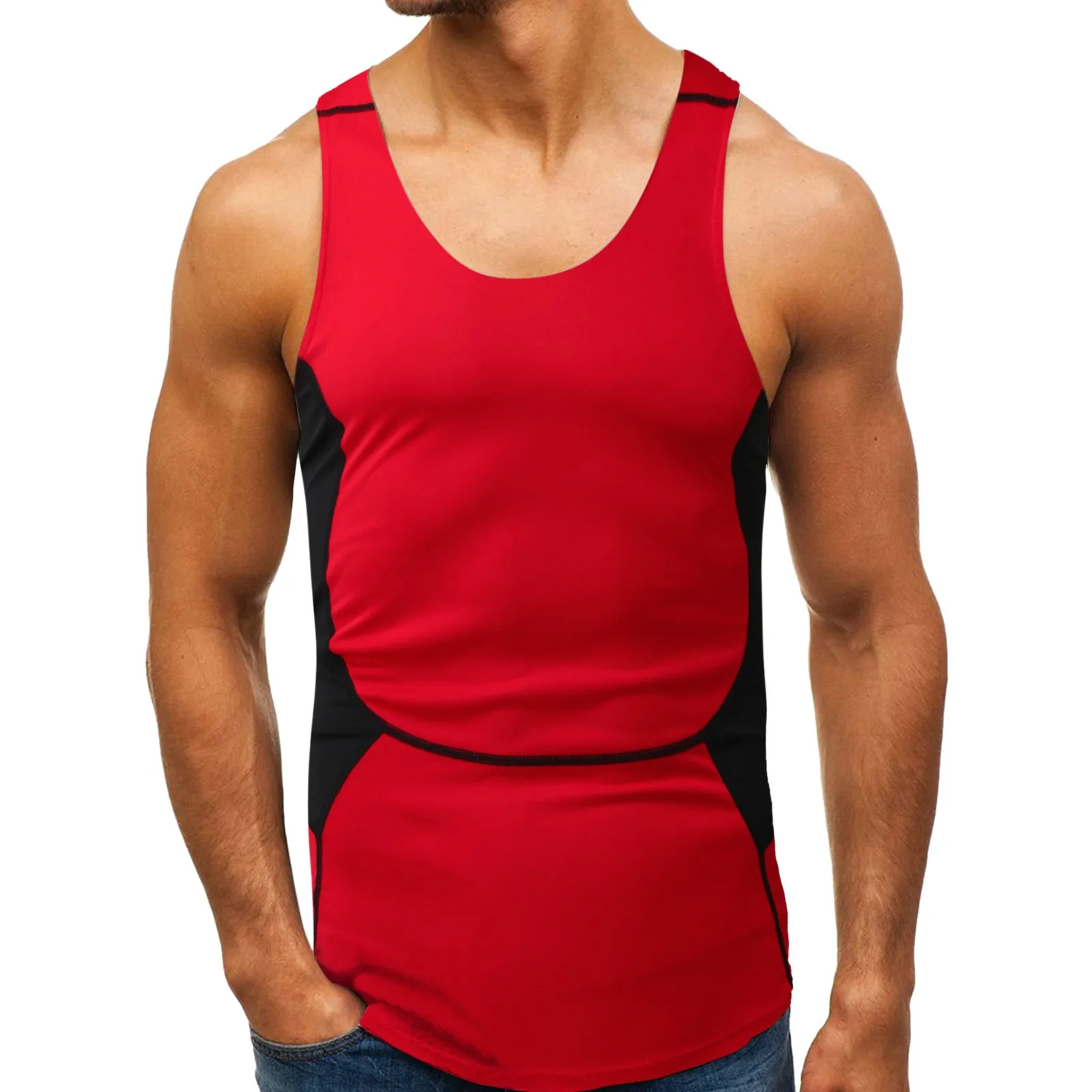 

Цветная мужская летняя тренировочная Спортивная майка без рукавов с принтом в стиле пэчворк облегающий жилет для фитнеса кавайная одежда