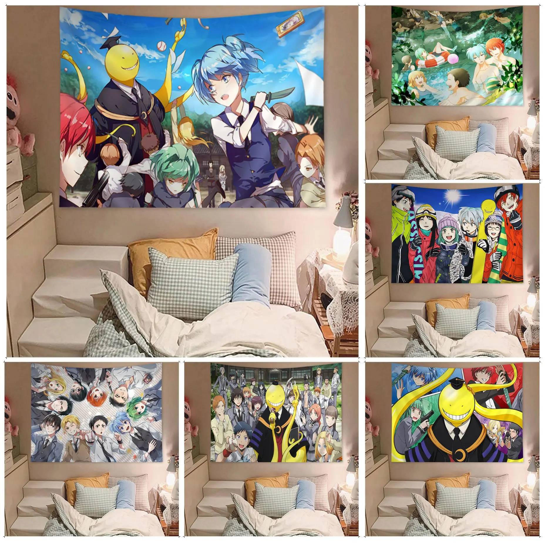 

Assassination Classroom Chart Tapestry Wall Hanging Decoration Household Japanese Tapestry