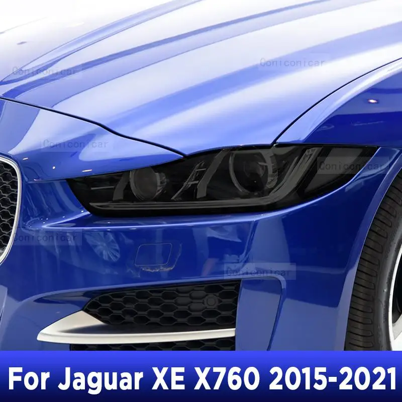 

2 Pcs Car Headlight Protective Film Vinyl Smoked Black TPU Sticker For Jaguar XE X760 2016 2017 2018 2019 2020 Accessories