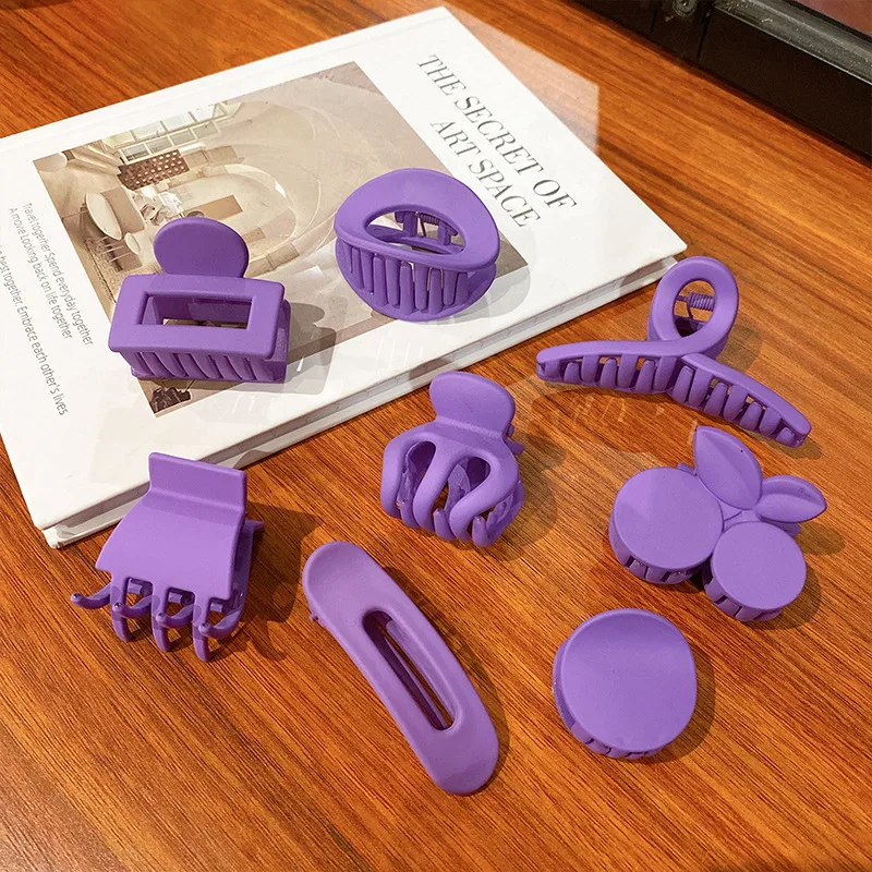 Модные новые маленькие заколки для волос, Женские Геометрические заколки для волос серии Акулы фиолетового цвета, заколка-пряжка для волос для девочек, аксессуары для волос