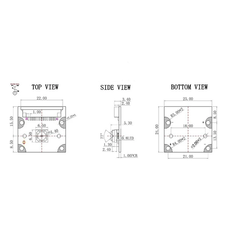 Модуль камеры 8 МП IMX219 1080P для Raspberry Pi 5 77 ° Интерфейс FOV MIPI-CSI поставляется с гибким