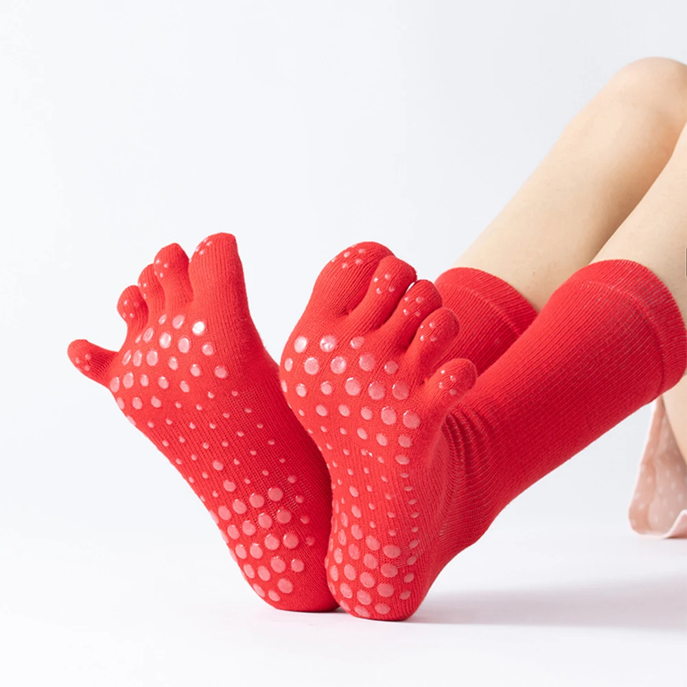 

Yoga Toe Socks Anti Slip Pilates Women Toeless Socks for for Pilates Fitness Dance Sports Socks Five-toed Running Stocking