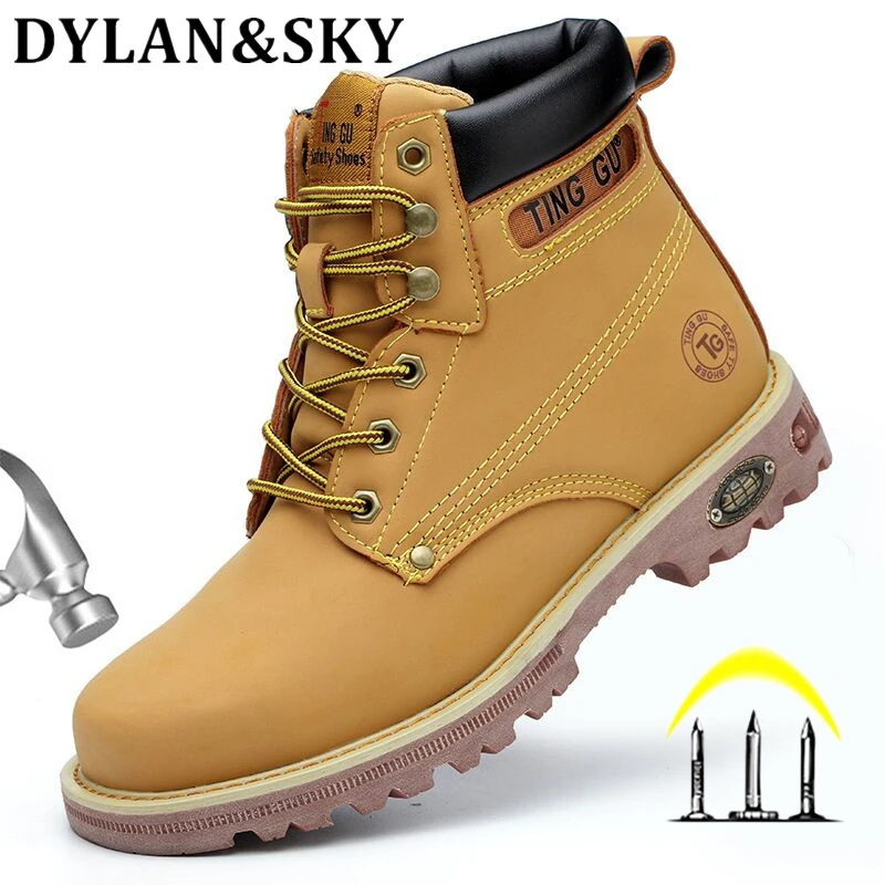 

Male Winter Boots For Ankle Boots Steel Toe Work Shoes Men Safety Shoes Military Ankel Boots Puncture-Proof Snow Boots Non-slip