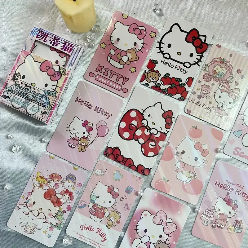 24 шт./набор милые маленькие визитные карточки Sanrio золотистые серебристые