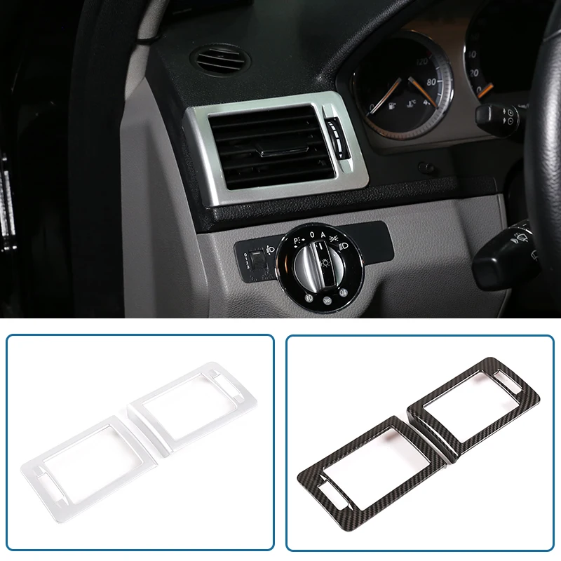 

Углеродное волокно, серебристый АБС-хром для Mercedes benz C Class W204 2007-2010, автомобильные аксессуары, боковой кондиционер, Выходная рама, отделка