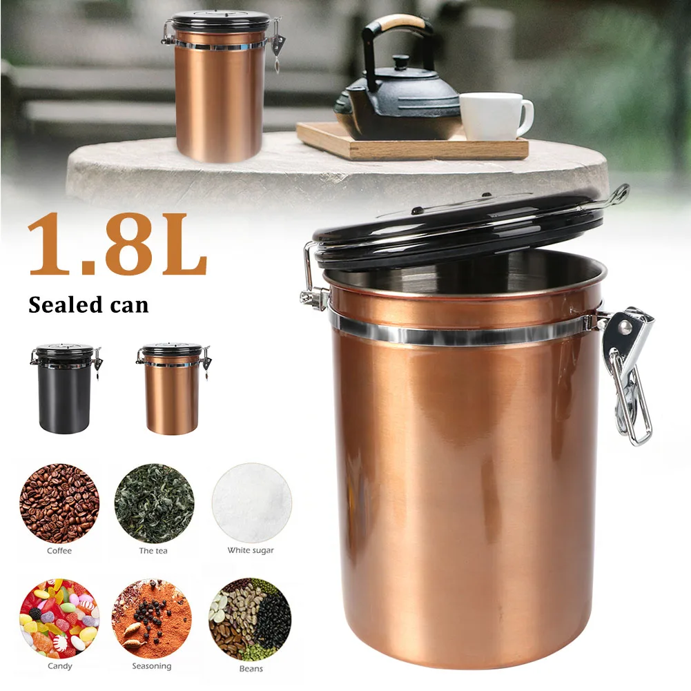 Coffee Canister Airtight Stainless Steel Coffee Storage Container With Date Tracker Coffee Jar For Coffee Grounds And Beans