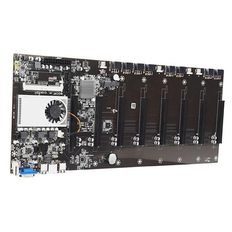 Mining Motherboard 8 GPU Bitcoin Crypto Ethereum With DDR3 128GB MSATA SSD 12X8pin Power Cable(Black) |