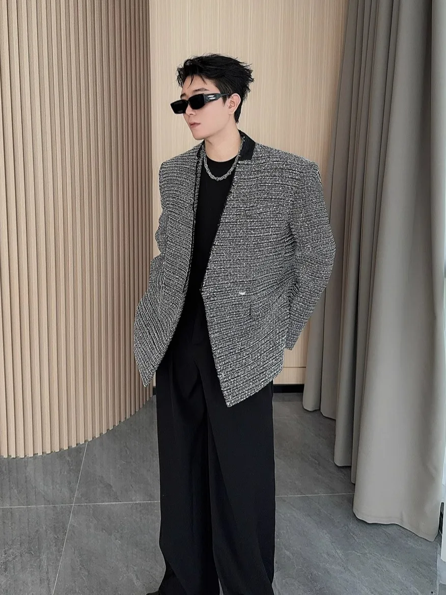 Rocca Изящный мужской костюм 2024 осенне-зимний утолщенный дизайн свободный