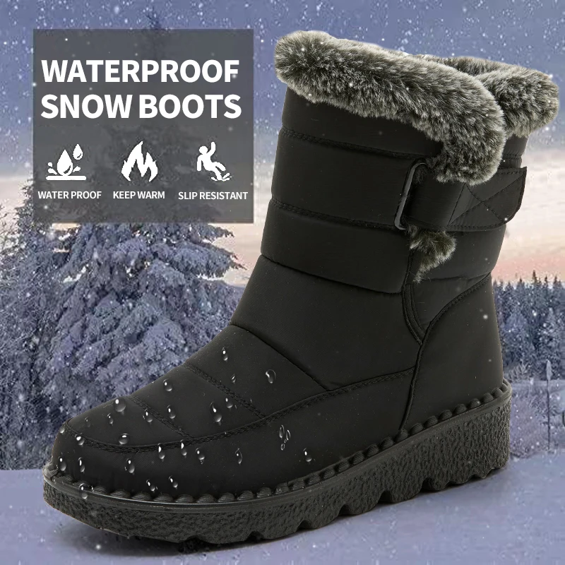 

2022 Men's Comfortable Winter Outdoor Boots Men Warmest Leather Winter Shoe Keep warm Snow Boots Thick Sole Non-slip Men Shoes