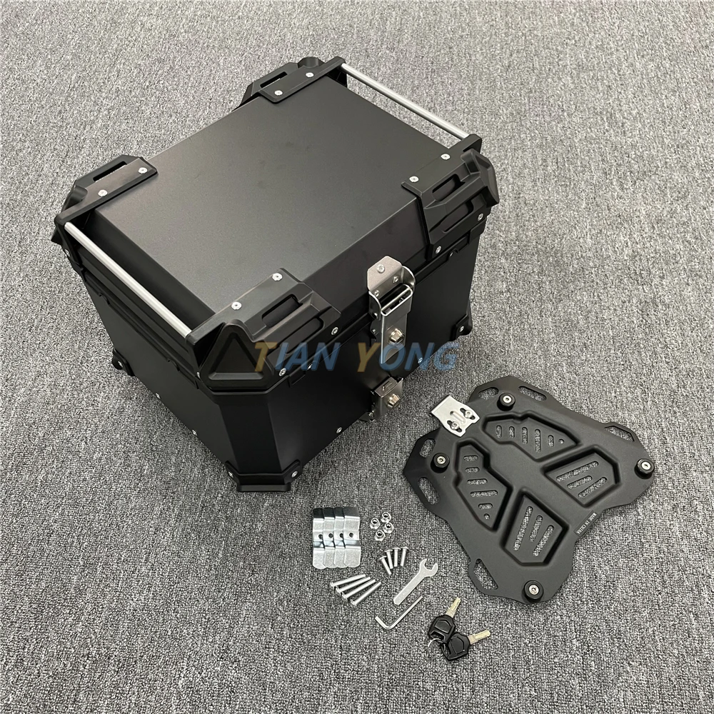 Universal Motorcycle Alloy Box High Quality Rear Luggage Box Waterproof 45L 65L Tail Case Trunk Pack Left and Right Storage