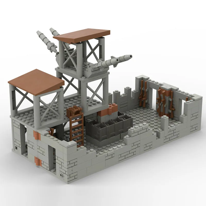 MOC Creative Fortress Building Block To Assemble The Battle Royale Peace Elite Battlefield Military Base To Build Children's Toy