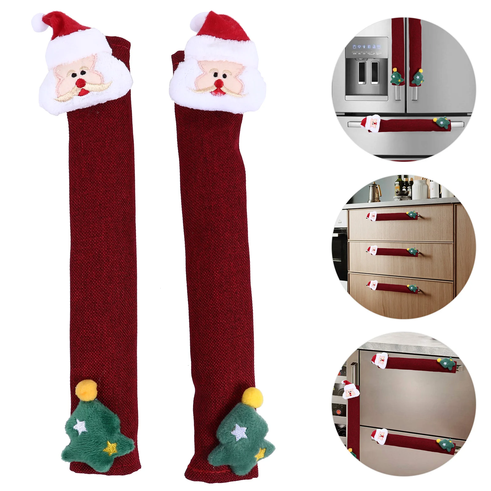 

2pcs Refrigerator Handle Covers Christmas Handle Wrap Cloth Handle Protector