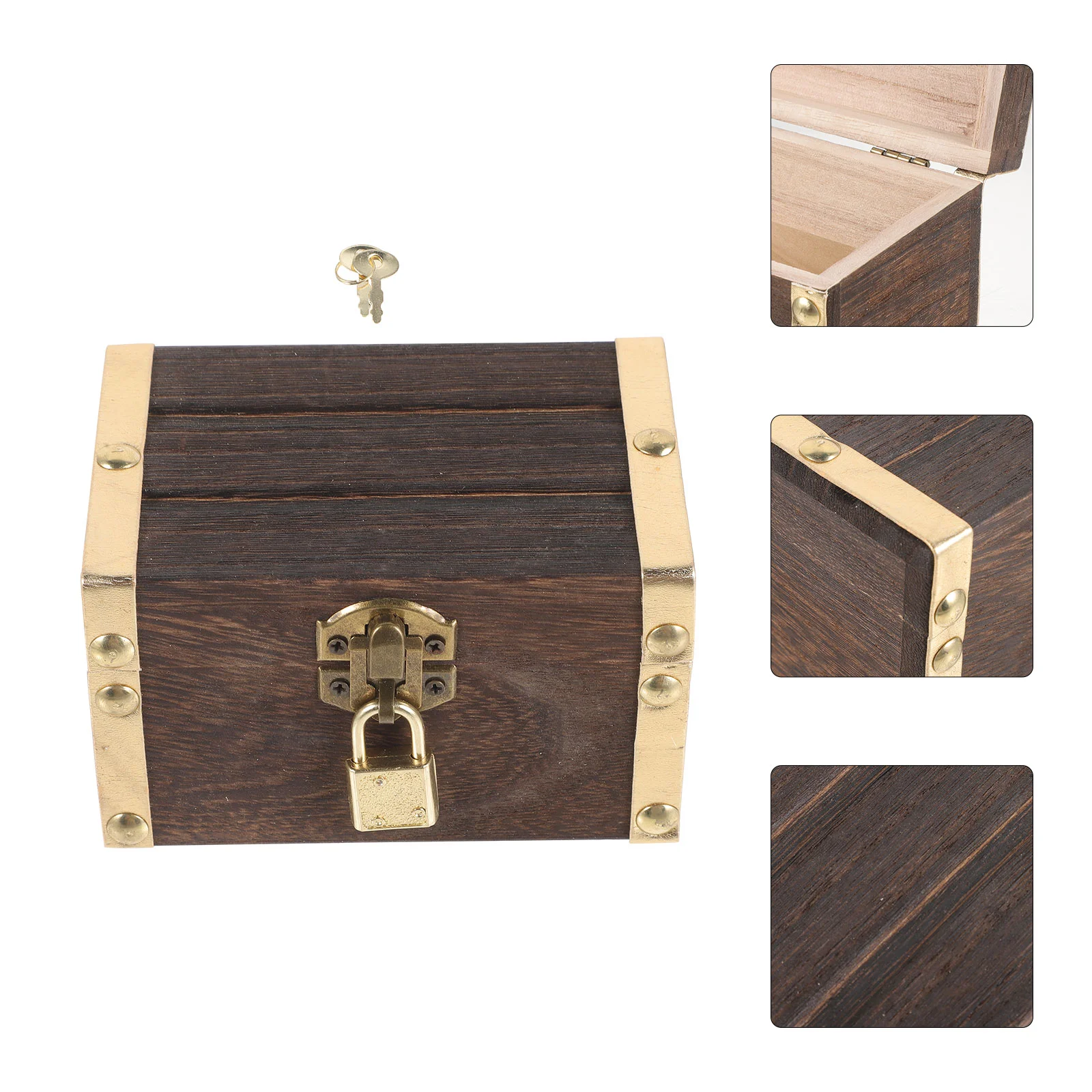 

Decorative Pirate Toys Storage Case Treasure Wooden Box Small Vintage Child Multi-function Themed Party