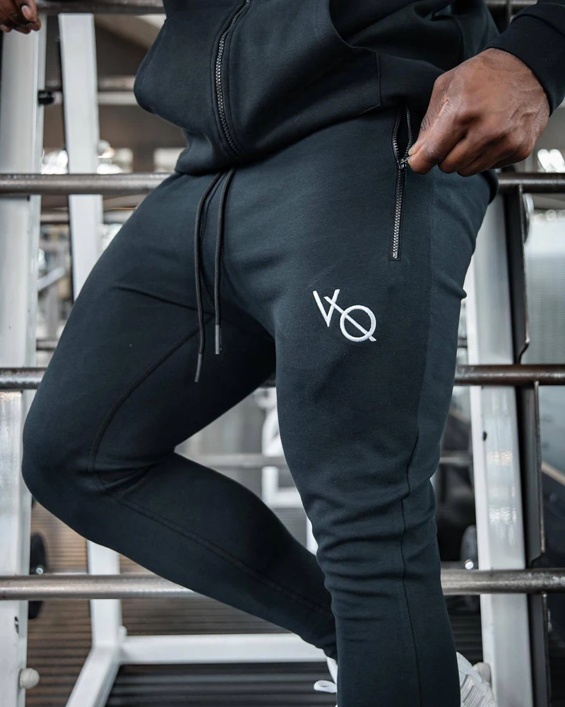 Men's Tracksuit Cotton Embroidered Cardigan Hoodie Sweatpants Two-Piece Set Joggers Gym Running Training Bodybuilding Sportswear