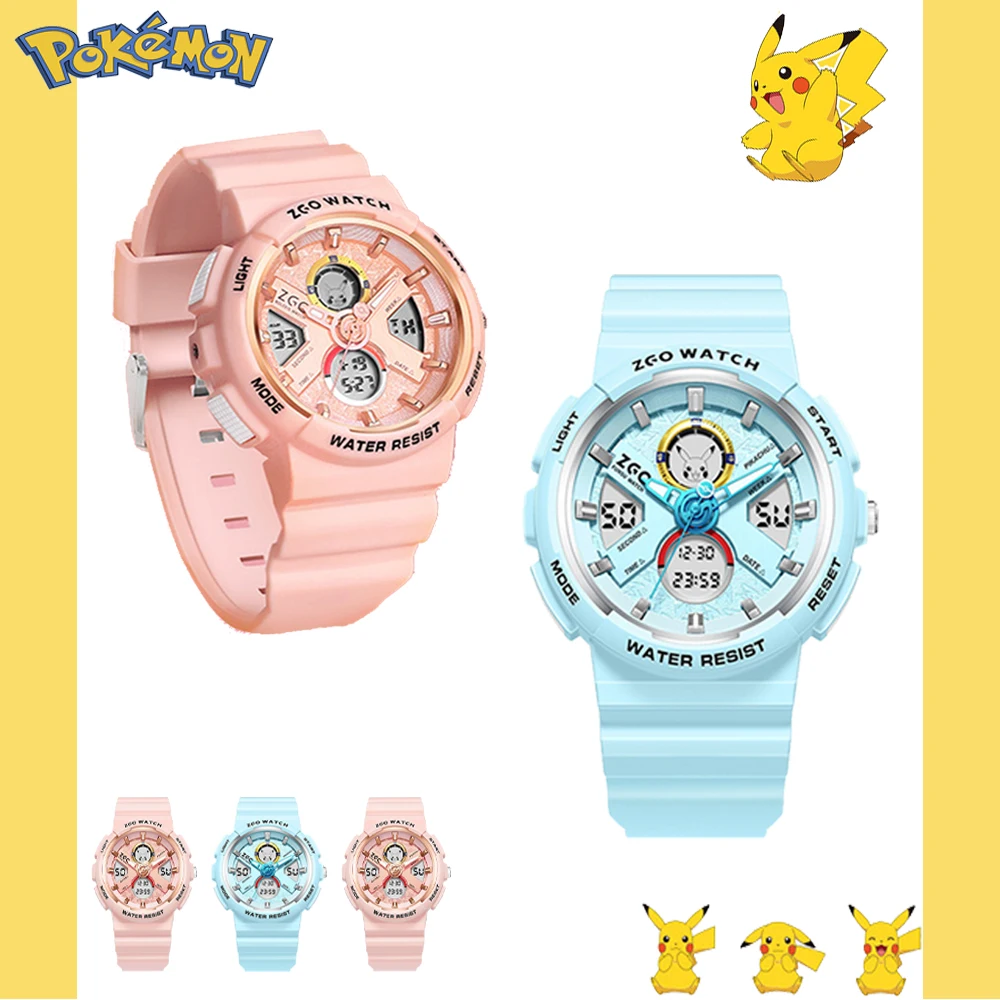 Купи Pokemon Electronic Watch Pikachu Multi-function Sport Noctilucent LED Watches Kawayi Waterproof Children Toys Birthday Gift за 1,342 рублей в магазине AliExpress
