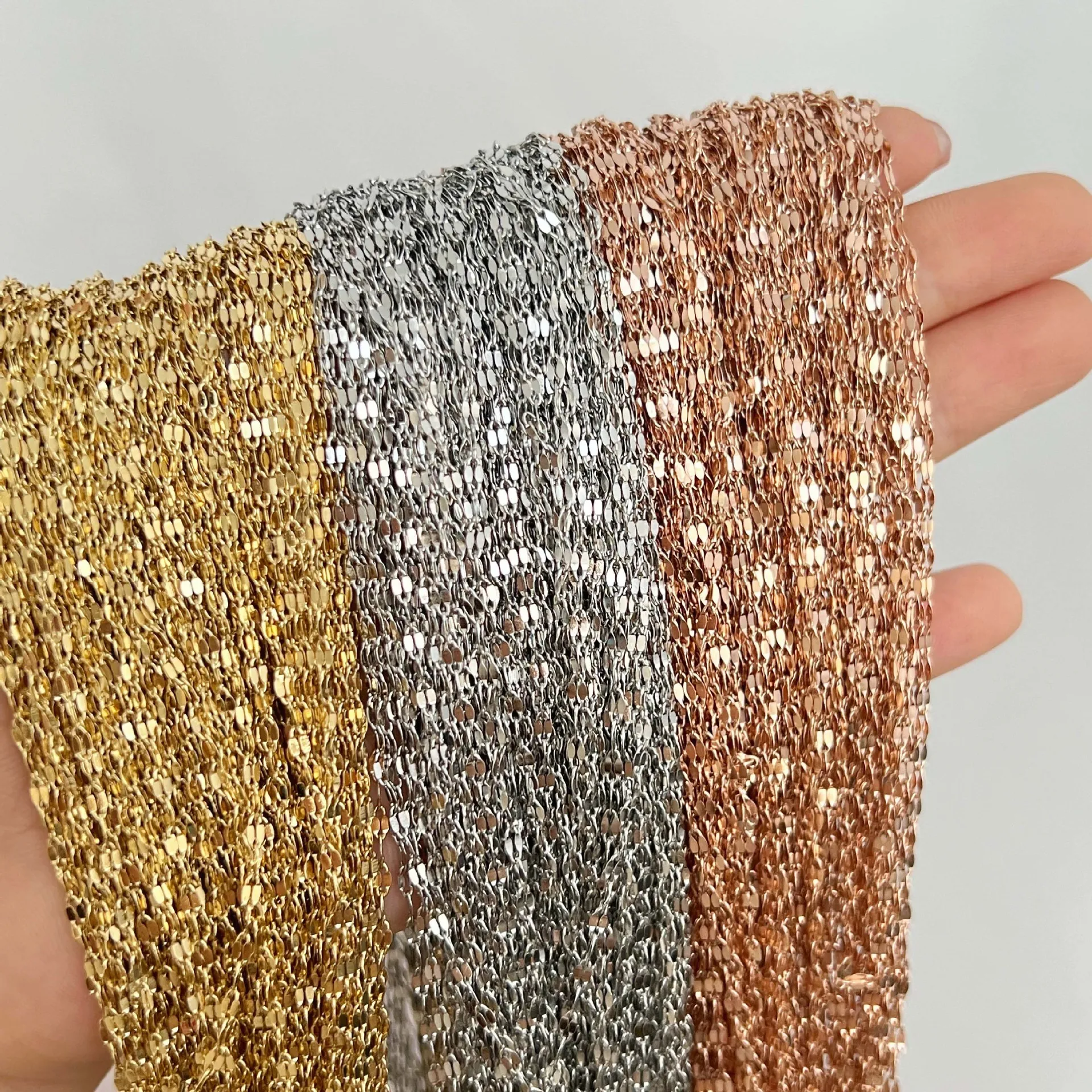 

KouCh Wholesale 10pcs/lot Stainless Steel 2mm Lip Water Wave Chains For Pendant Necklace DIY Jewelry Making Findings Bulk Chain
