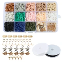 children gift polymer clay flat beads kit for bracelet accessories set spacer beads chips for jewelry making diy childrens set