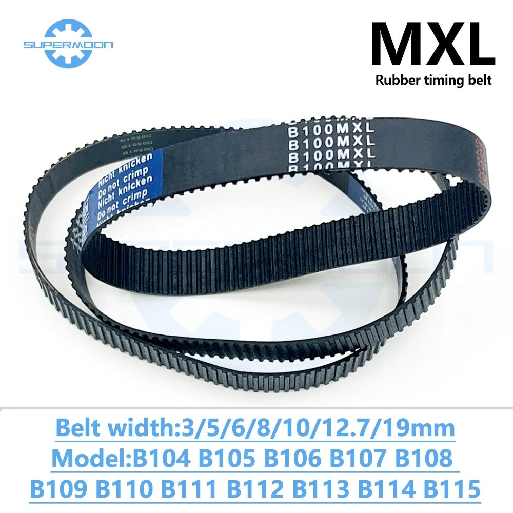 

Резиновые синхронные ремни MXL B104-B115, черный, 3-19 мм