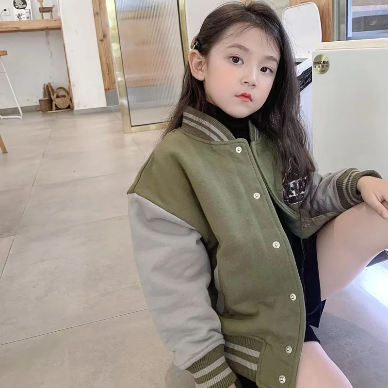

Per-sale (Ship In Late September) 2022 Autumn Girls Clothes Padded Green Jacket Baby Girls Winter Clothes Boys Patchwork Coats