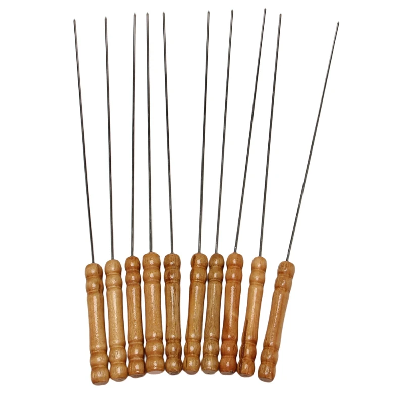 

Barbecue Skewers, 50 PCS Barbecue String With Wooden Handle BBQ Stick Needles Outdoor Camping Outings Cooking Tools