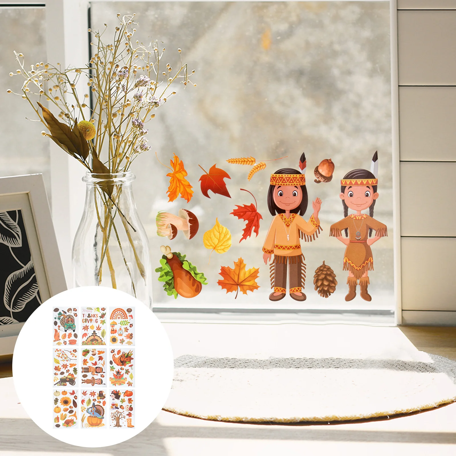

sheets of Window Decals Maple Leaf Wall Decals Window Decorative Stickers