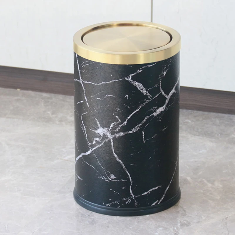 

Wastebasket Trash Can Big Desk Gold Living Room Metal Trash Bin Recycling Waste Paper Basket Kitchen Wastebin Lixeira Dustbin