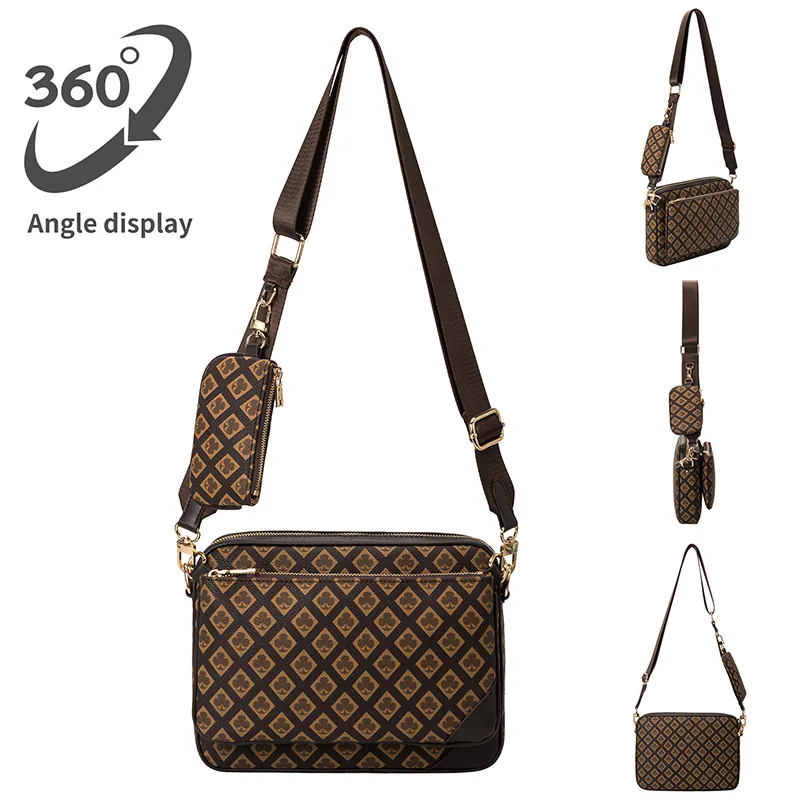 

Новинка 2022, роскошная мужская сумка через плечо на одно плечо, брендовая модная женская сумка-мессенджер в стиле ретро, сумка-слинг 3 в 1, коше...