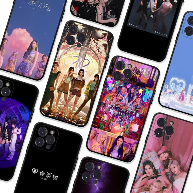 

aespa kpop Phone Case For iPhone 14 11 12 13 Mini Pro Max 8 7 6 6S Plus X SE 2020 XR XS Funda Case