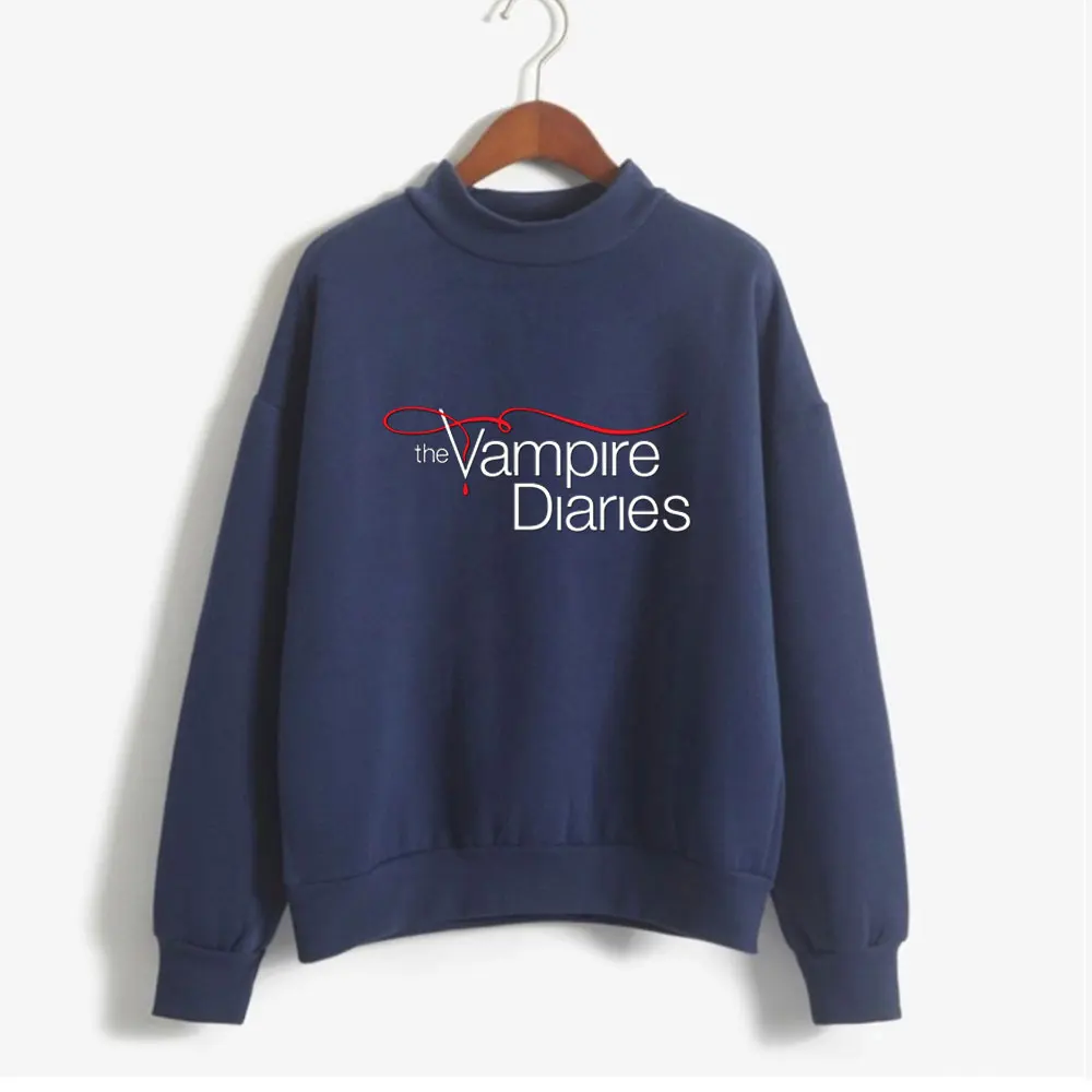 

2023 Women sweatshirt Band Tv Series The Vampire Diaries Tracksuit Unisex Turtleneck Sweatshirt Girls Men's Outwear Harajuku
