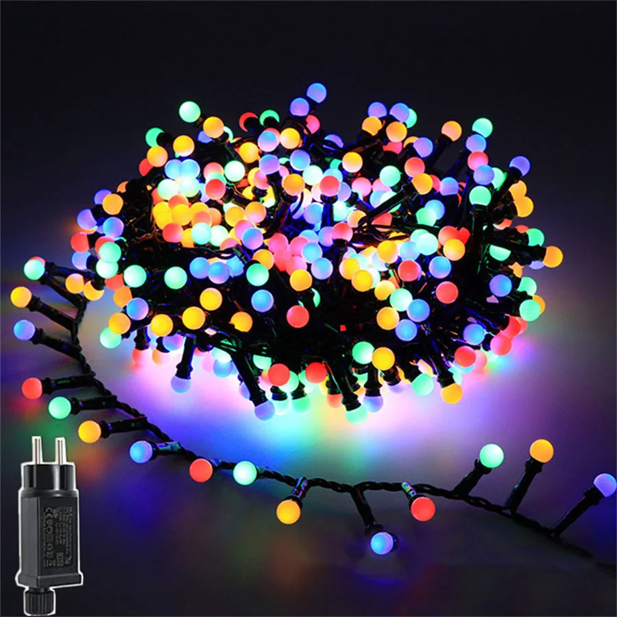 8 режимов круглый шар гирлянда уличные водонепроницаемые 10 м 500 светодиодов для
