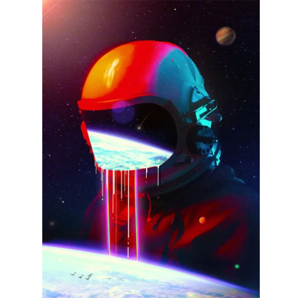 

Astronaut Leak Art 5D Diamond Painting New Full Diamond Mosaic Cross Stitch Kit Rhinestone Pictures Embroidery Modern Home Decor