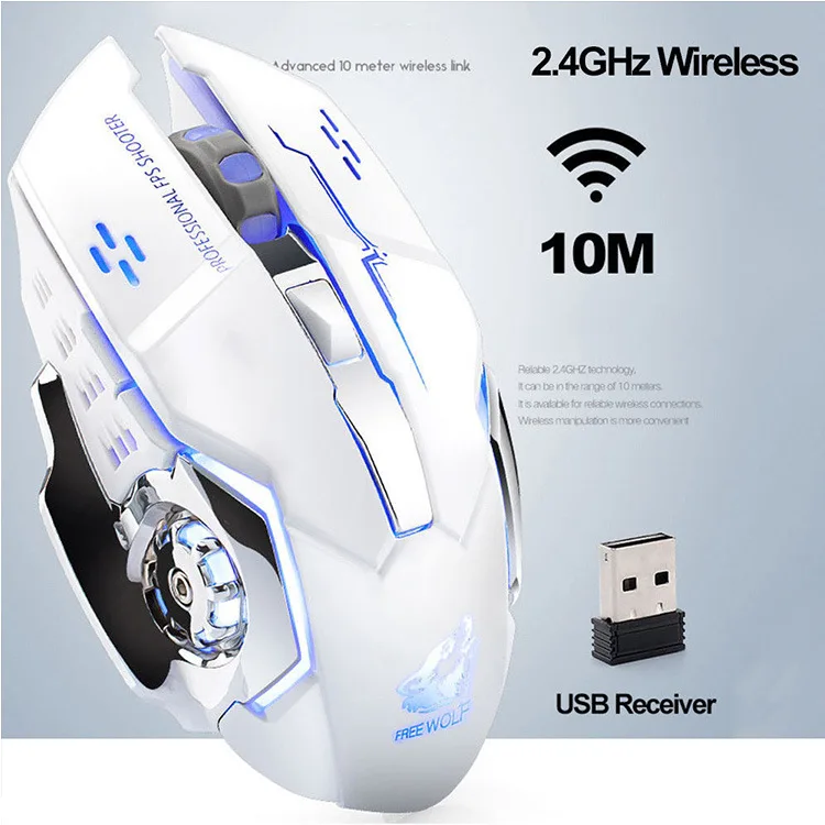 

Wireless Mouse LED Rechargeable 2.4G Silent Mause Ergonomic Mini Mouse USB Optical Mice 2400 DPI For Tablet Macbook Laptop Offic