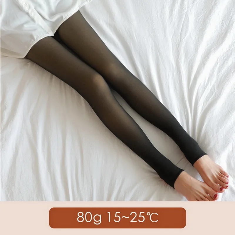 

Women Fake Translucent Pantyhose Anti-Hook Spring Autumn Pantyhose Stockings Warm Tights High Waist Elastic Slimming Leggings